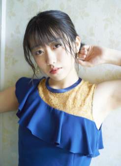 日本美女和田桜子蓝色连衣服高跟诱惑写真
