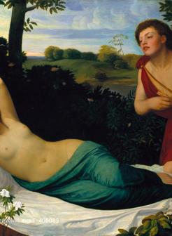 西方人体艺术油画--偷窥女性裸体的人
