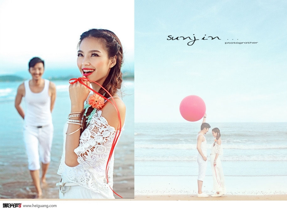海滩朴素淡雅的白色婚纱(3)(点击浏览下一张趣图)