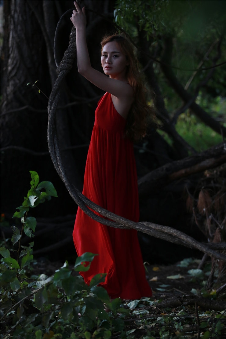 森系长裙美女写真黑森林中的美女精灵(2)(点击浏览下一张趣图)