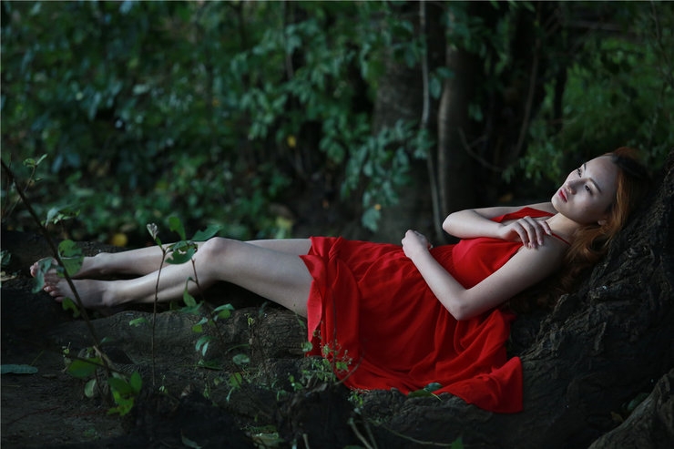 森系长裙美女写真黑森林中的美女精灵(5)(点击浏览下一张趣图)