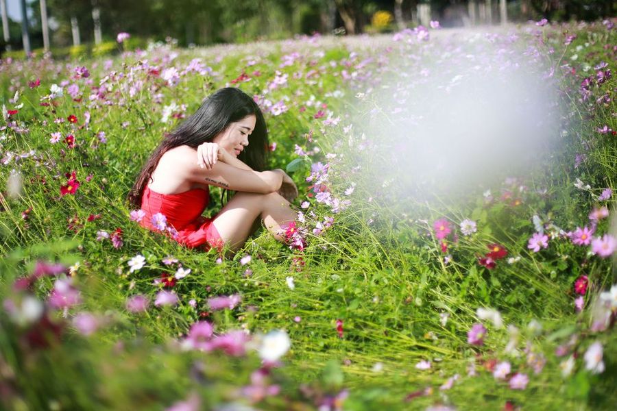 清纯唯美亚洲丁香五月花丛美女写真(4)(点击浏览下一张趣图)