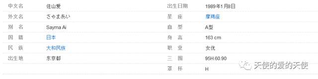 佐山爱（日文名：さやまあい）人物经历