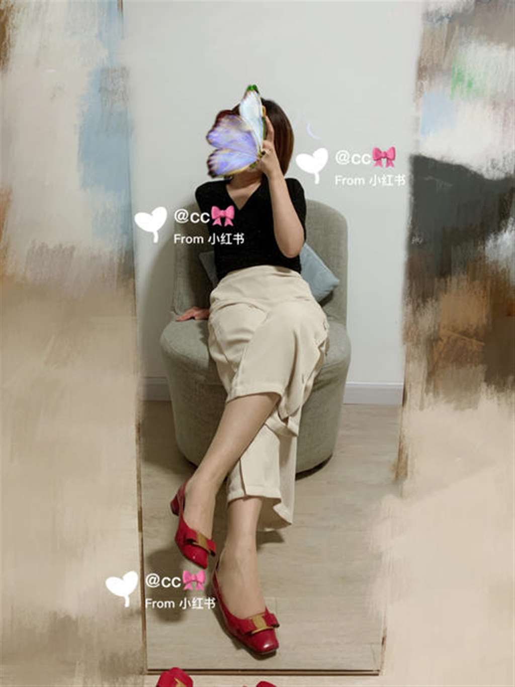 小红鞋_搭配_ferragamo_秋天去哪玩_涞觅limerencem丝袜_时尚_穿搭