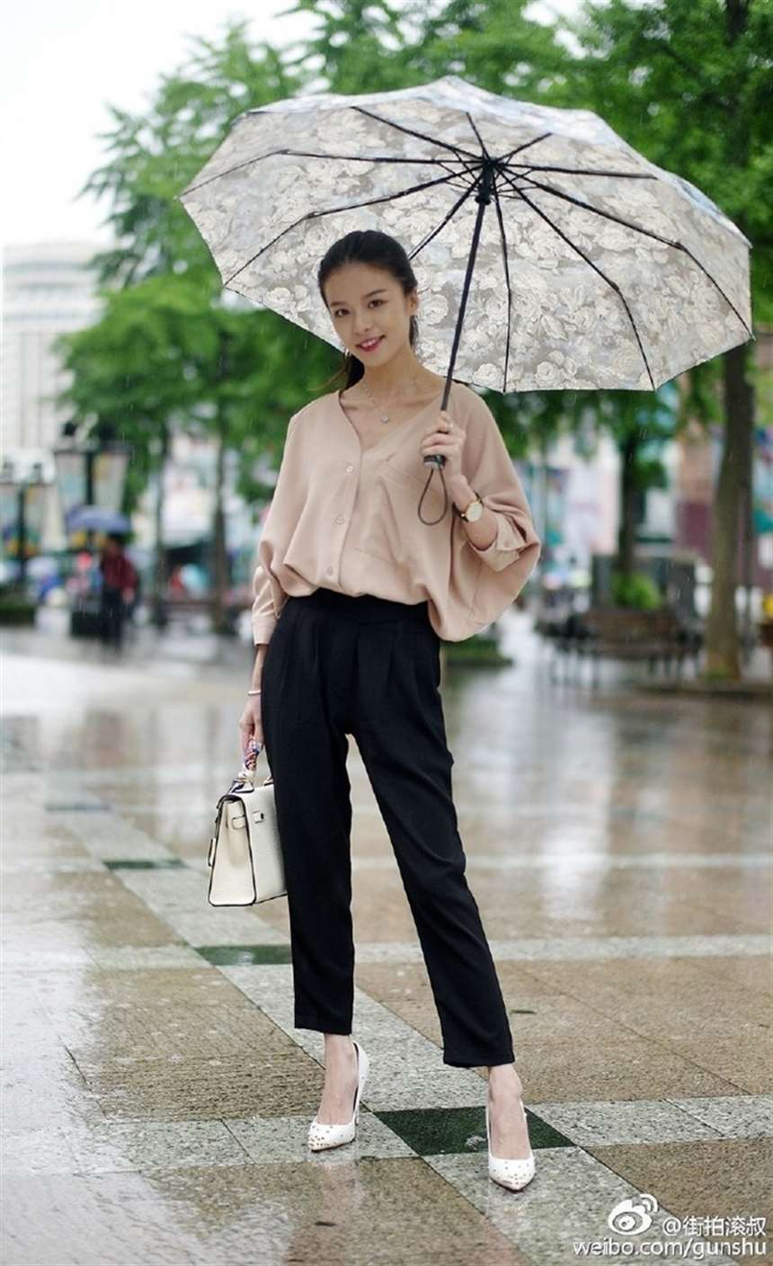 杭州街拍,雨天靓点