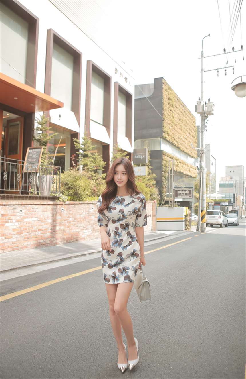 ▼sonyoonjoo▲160417图片_ro更新(水彩青蓝鸢尾娇娆熟女包臀裙)