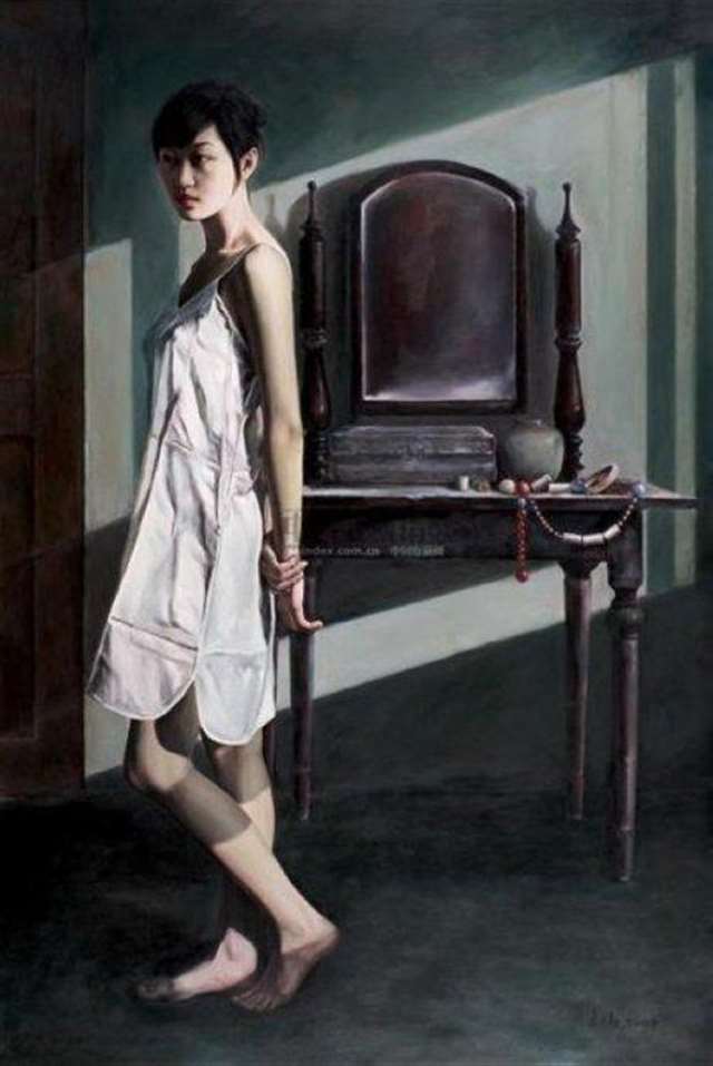 细腻逼真的美女人体油画作品欣赏