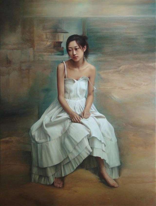 细腻逼真的美女人体油画作品欣赏