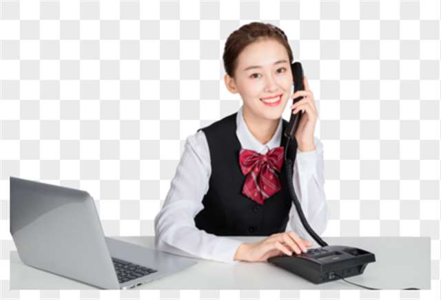 接电话的客服美女图片素材