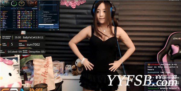 韩裔加拿大LOL女主播穿低胸装跳乳摇热舞
