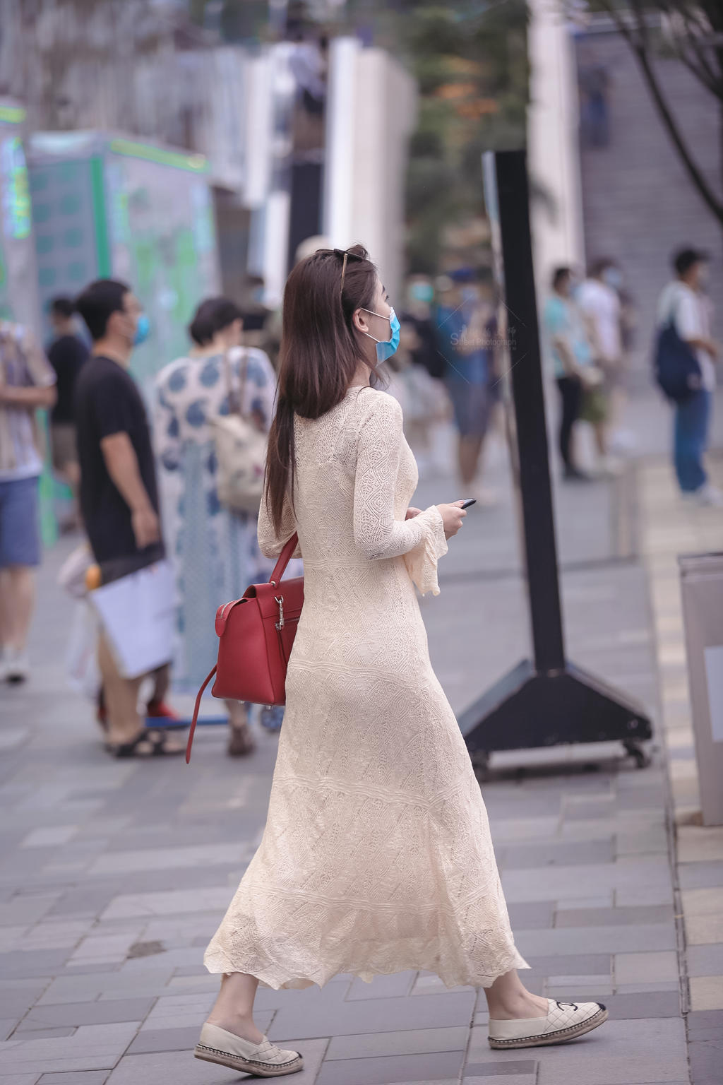 [街拍美女]2022.03.03白色连衣裙