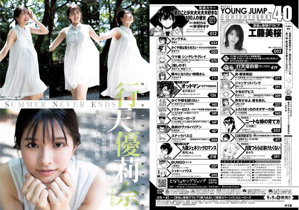 工藤美樱.原版[Young Jump] 2021 No.40 工藤美桜 行天優莉奈